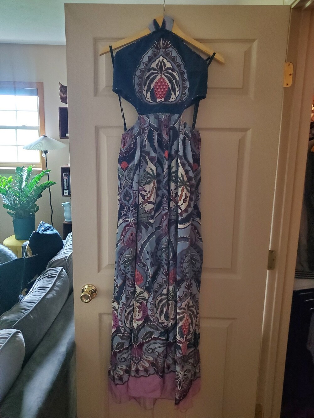 NWT FARM Rio Odara Blue Maxi Dress Large - Picture 2 of 14